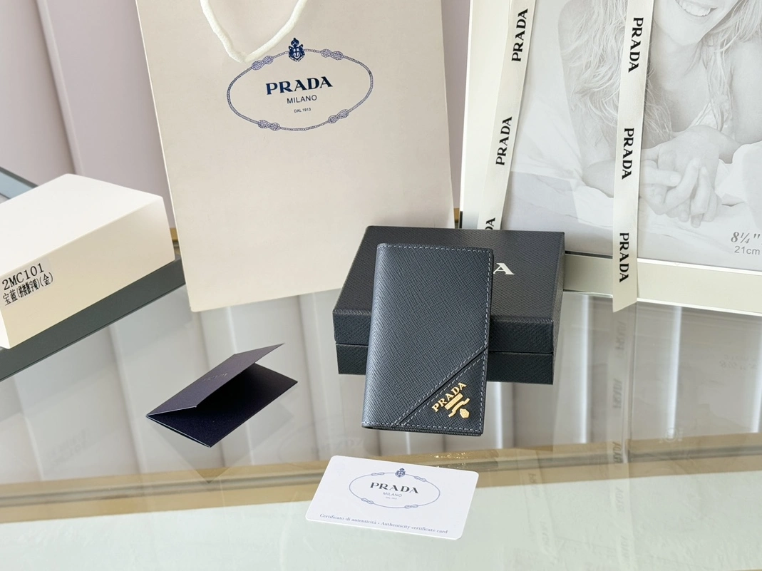 Vibrant 2037 Prada AAA Quality Card Case In Navy