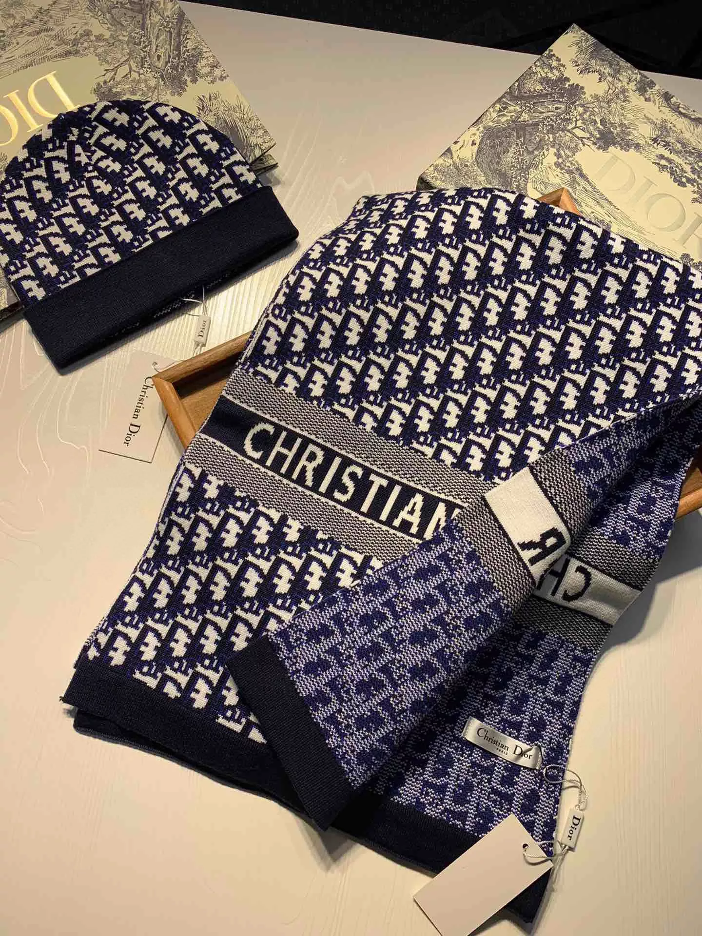 Vibrant 3221 Christian Dior Hat and Scarf Set