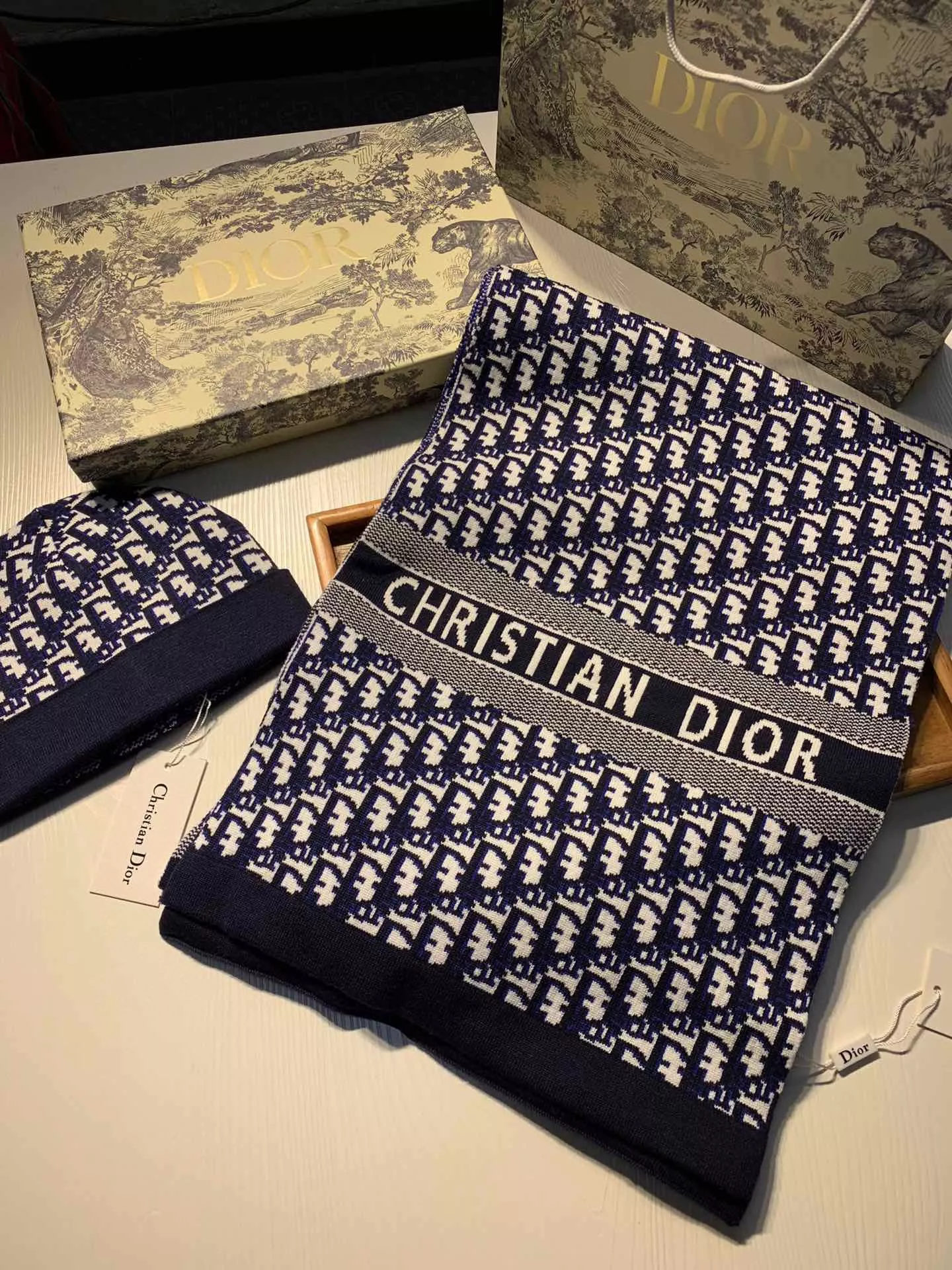Vibrant 3221 Christian Dior Hat and Scarf Set