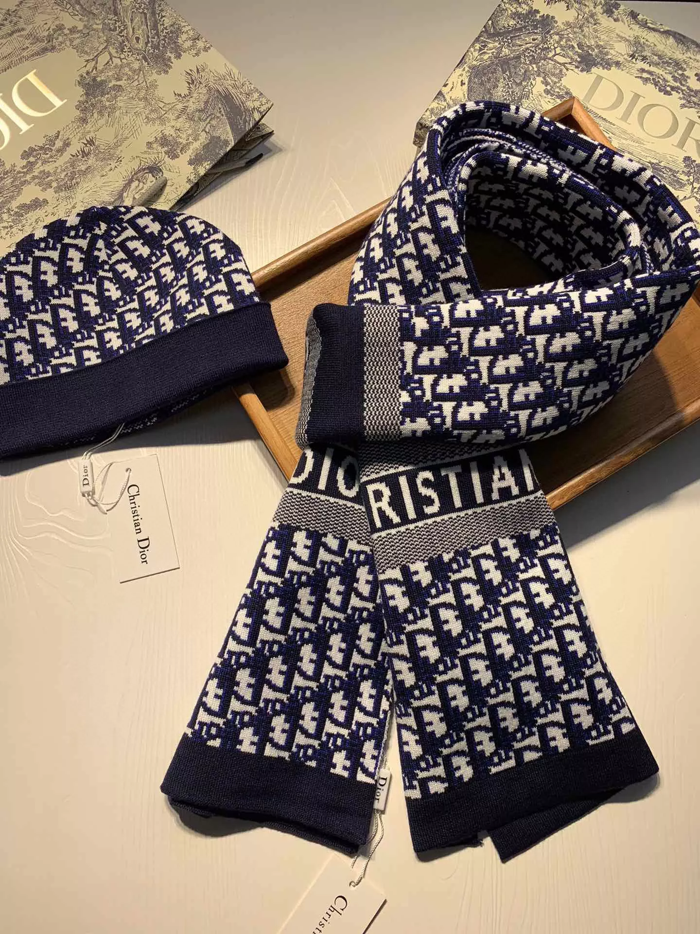 Vibrant 3221 Christian Dior Hat and Scarf Set