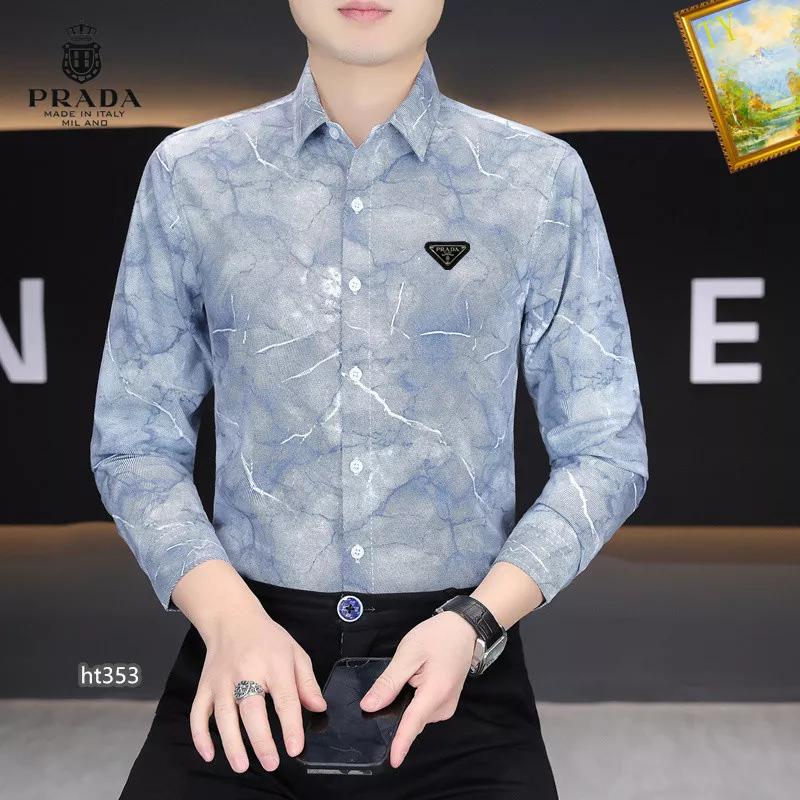 Vibrant 3462 Prada Shirts Long Sleeved For Men