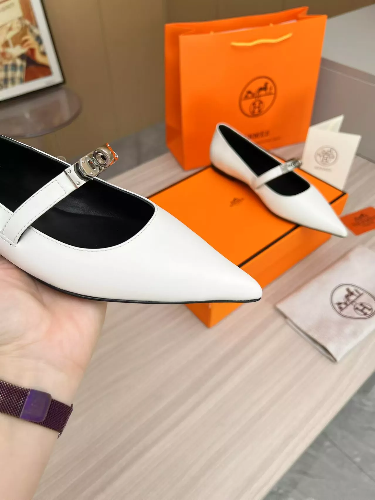 Vibrant 3798 Hermes Flat Shoes For Women