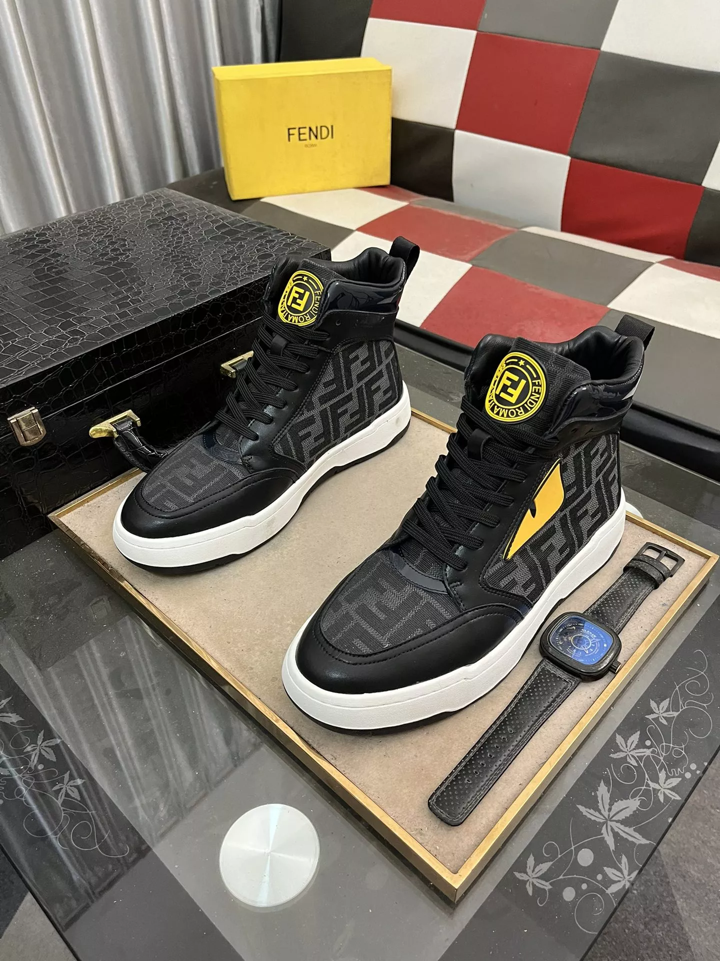 Vibrant 4580 Fendi High Tops Casual Shoes For Men