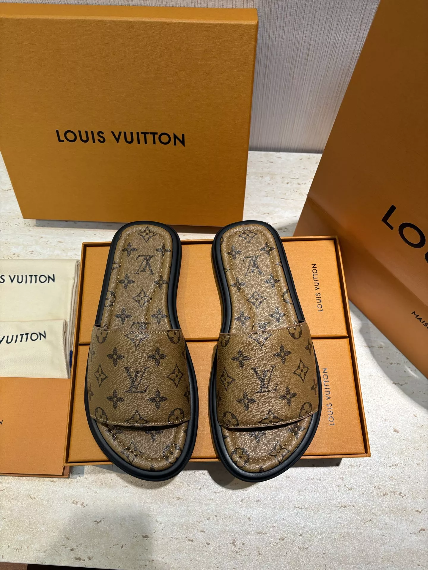 Vibrant 6658 Louis Vuitton Slippers For Men