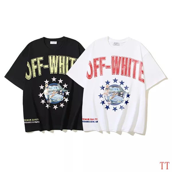 Vibrant 9147 Off-White T-Shirts Short Sleeved For Unisex