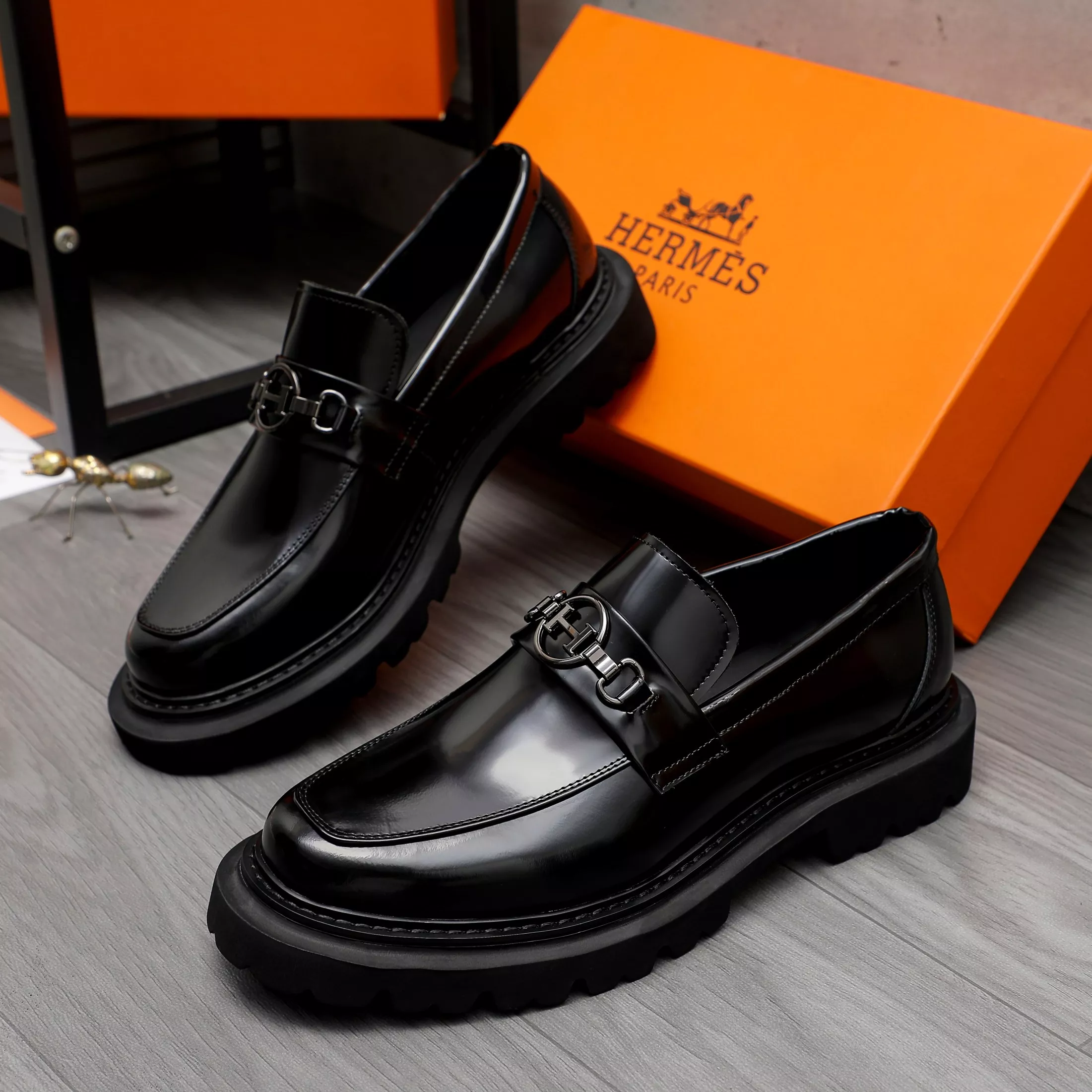 WellDesigned 5501 Hermes Leather Shoes For Men