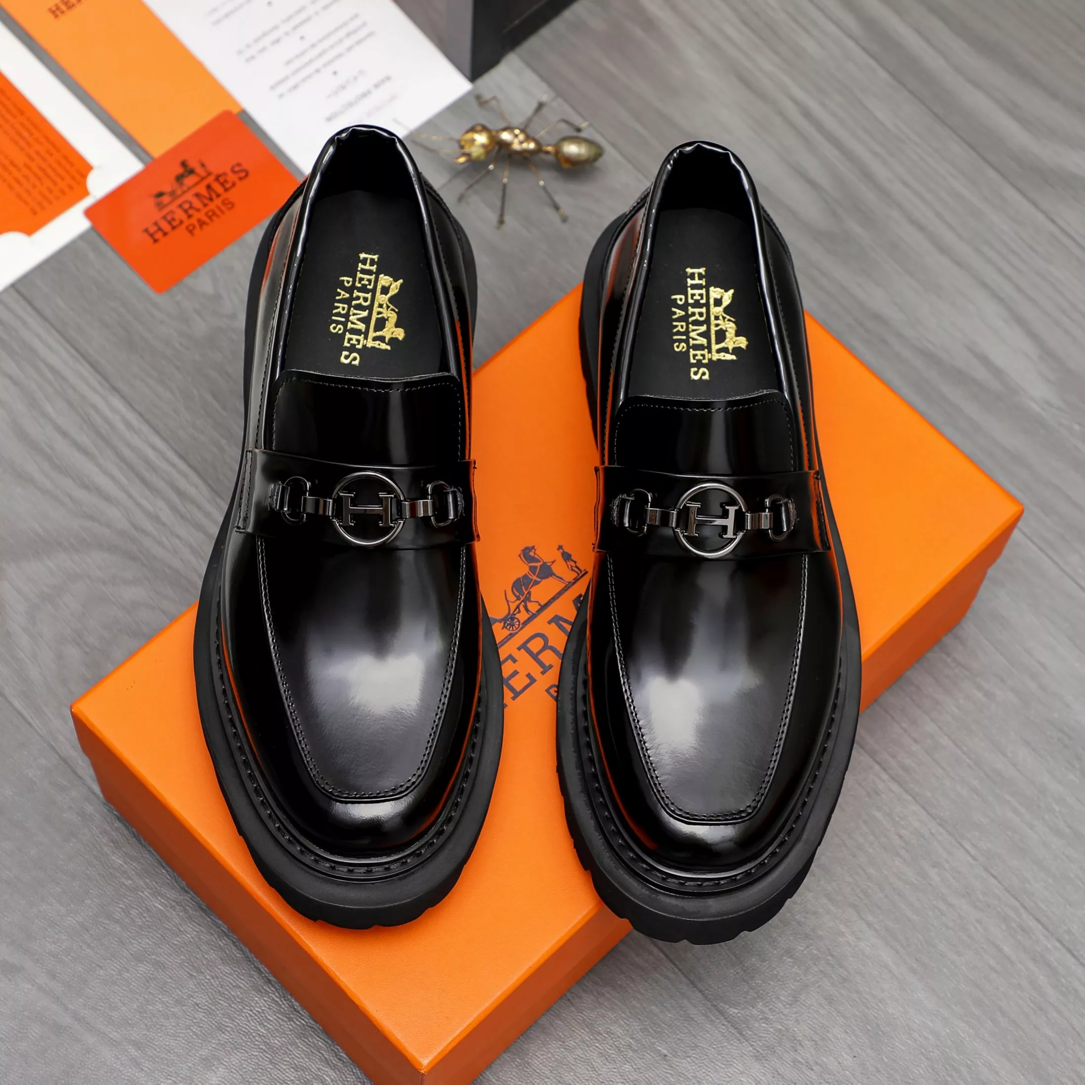 WellDesigned 5501 Hermes Leather Shoes For Men