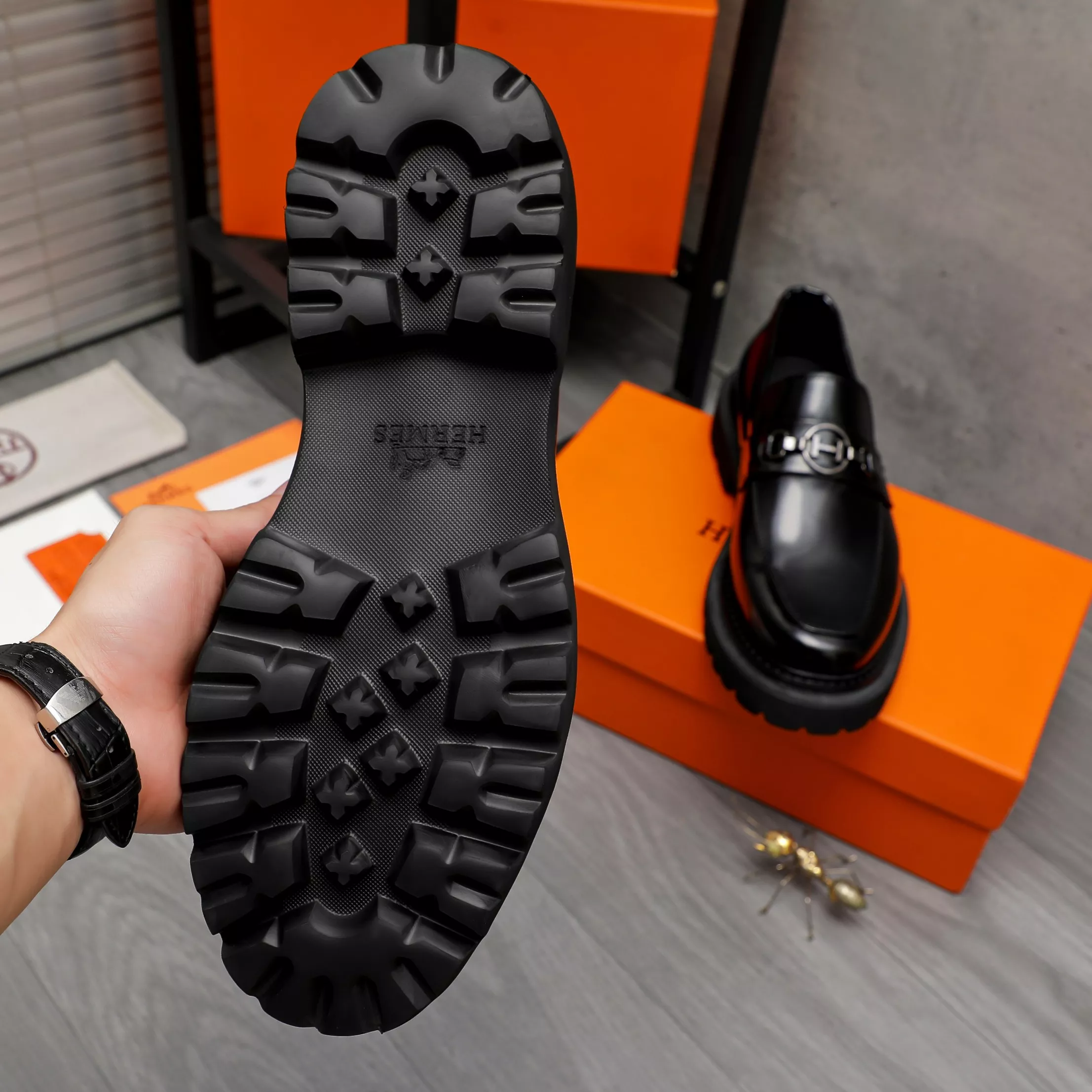 WellDesigned 5501 Hermes Leather Shoes For Men