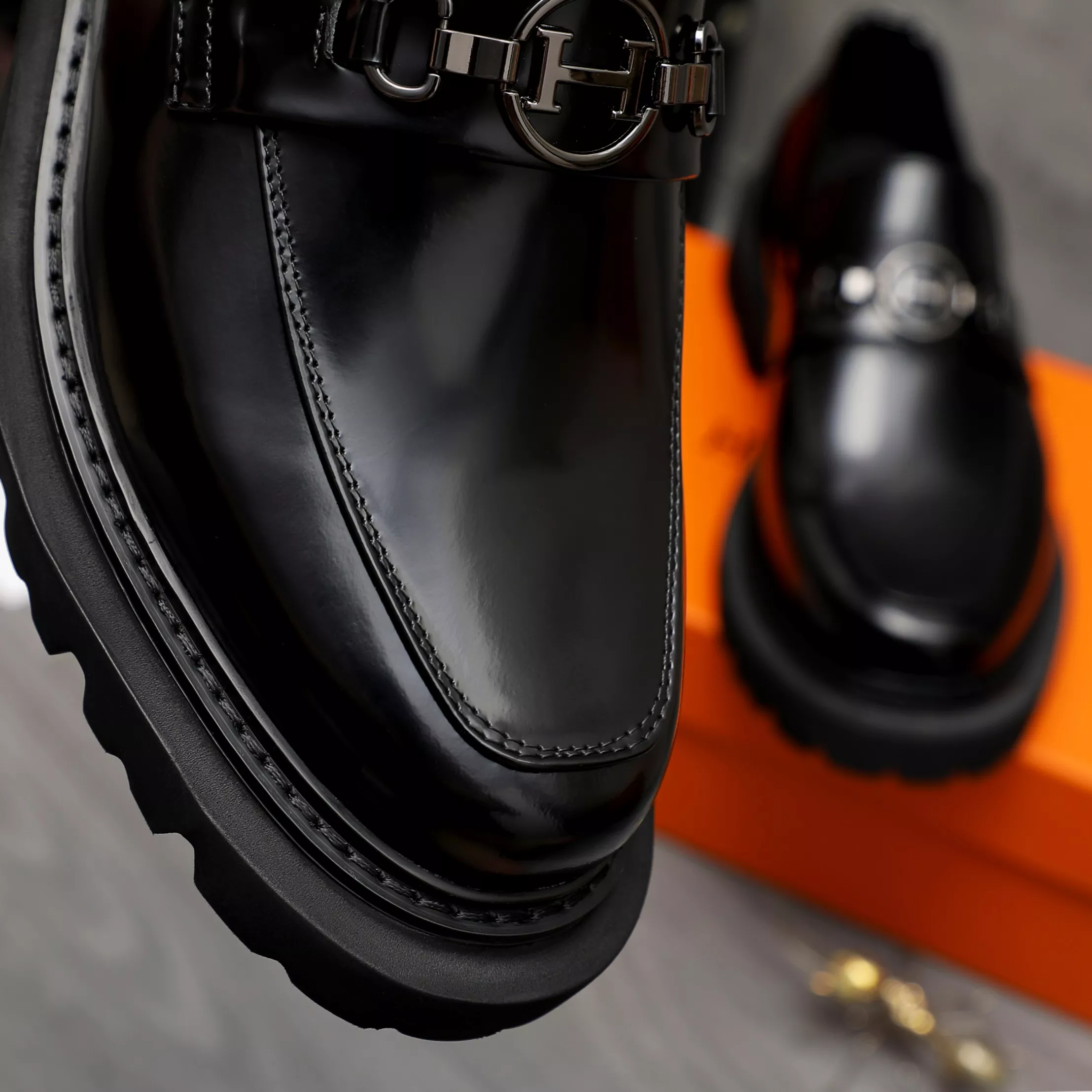 WellDesigned 5501 Hermes Leather Shoes For Men