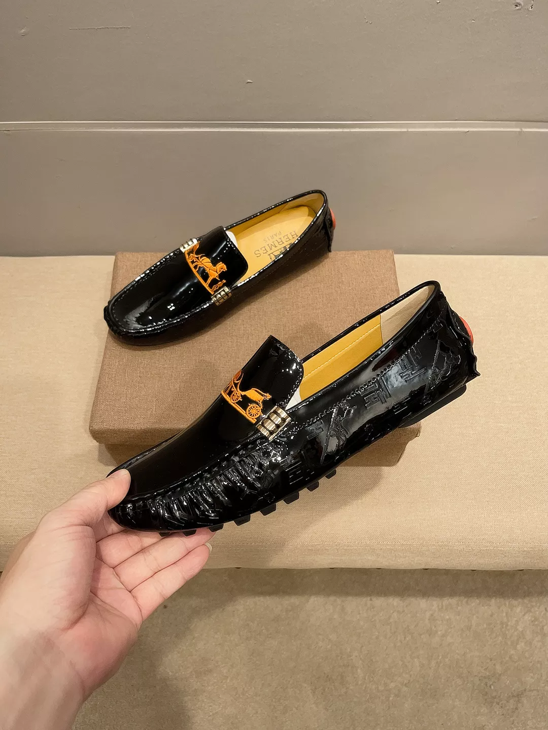 WellDesigned 6475 Hermes Leather Shoes For Men
