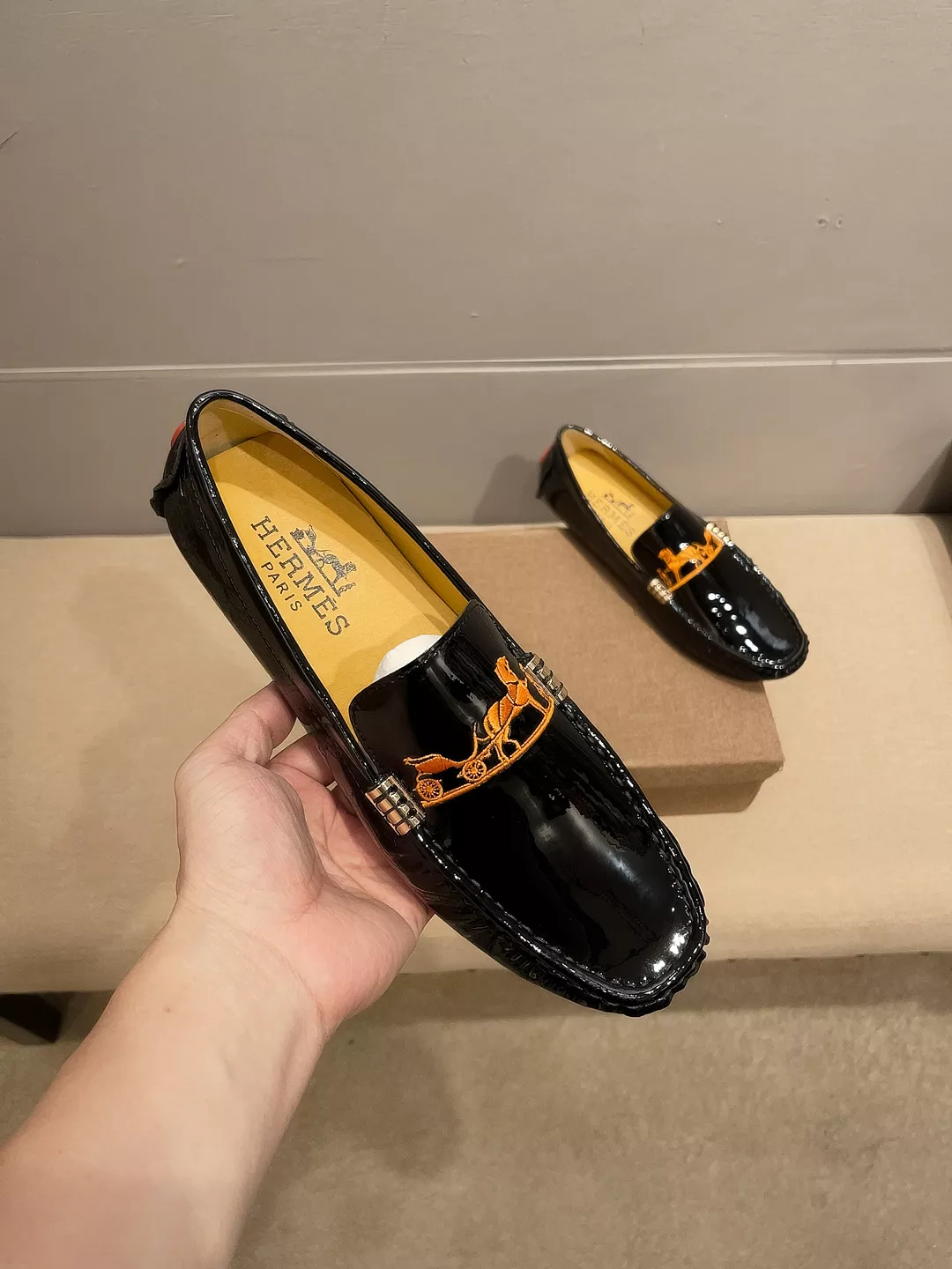 WellDesigned 6475 Hermes Leather Shoes For Men