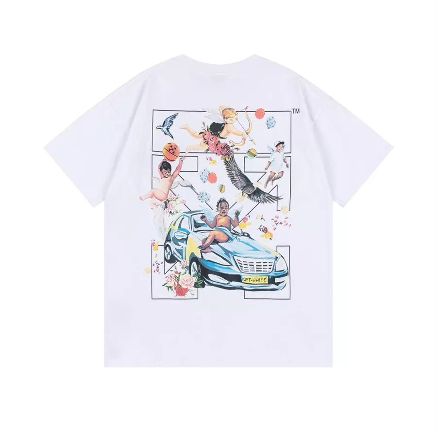 WellDesigned 9837 Off-White T-Shirts Short Sleeved For Unisex
