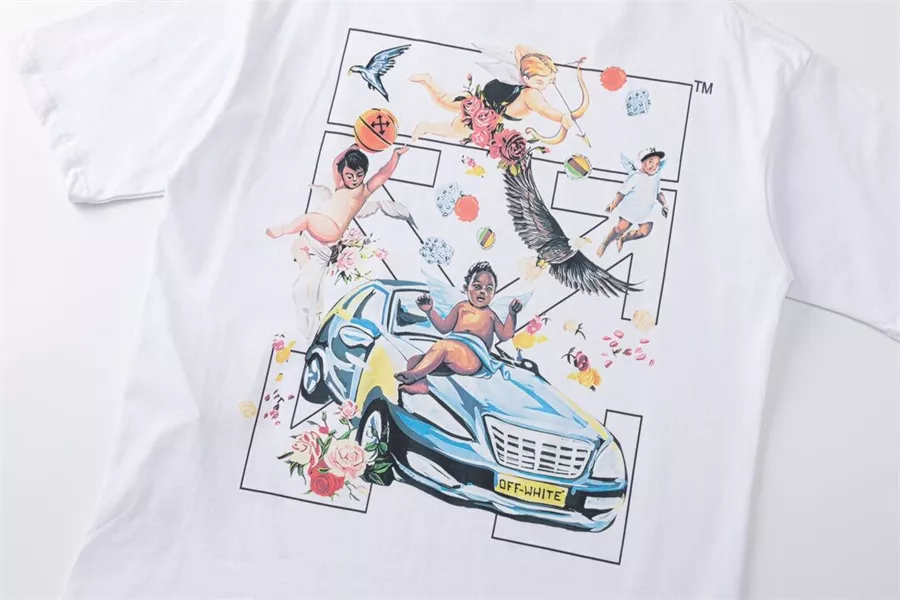 WellDesigned 9837 Off-White T-Shirts Short Sleeved For Unisex
