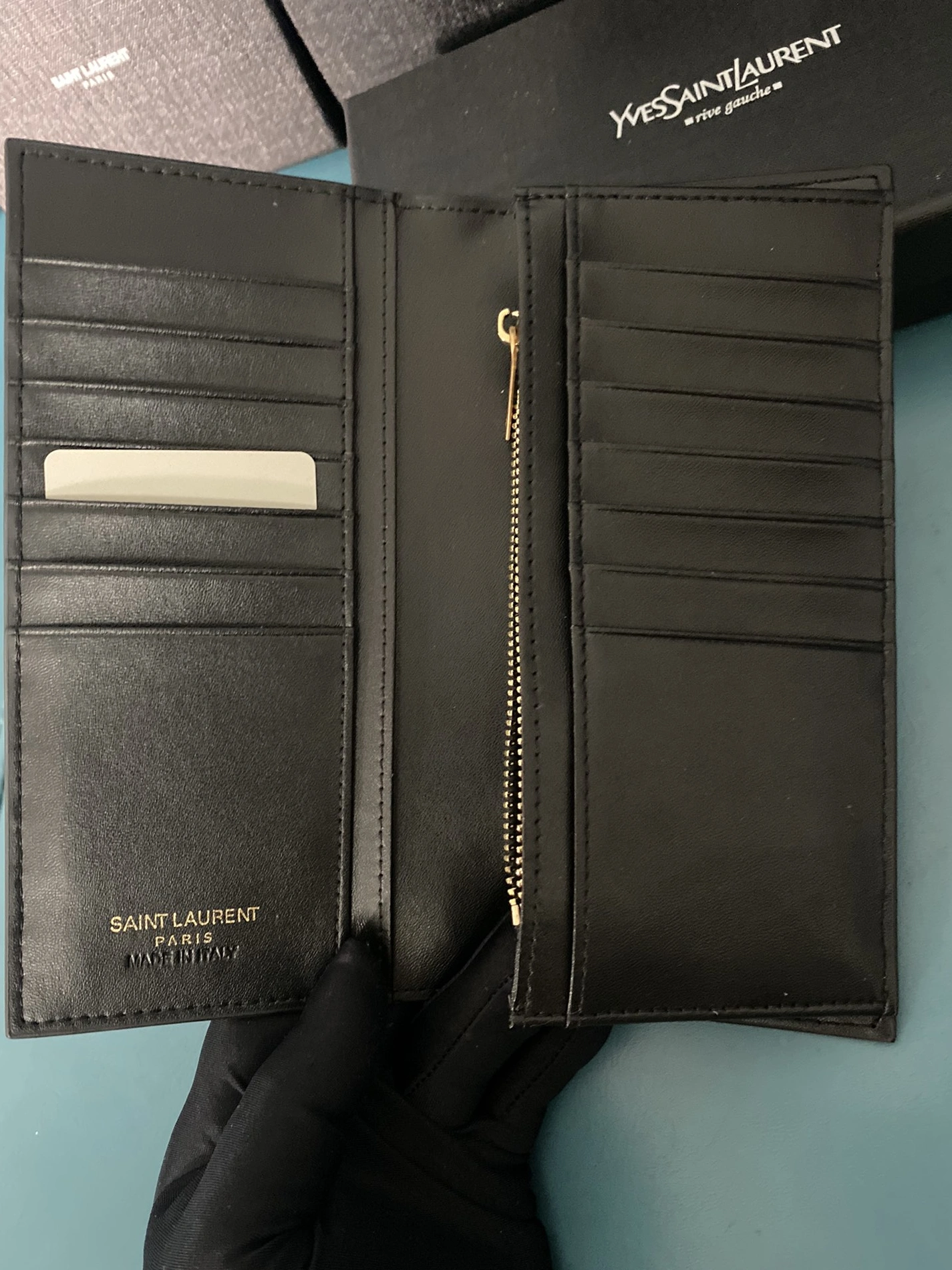 Yves Saint Laurent YSL Man Wallets In Gold Bright 7581