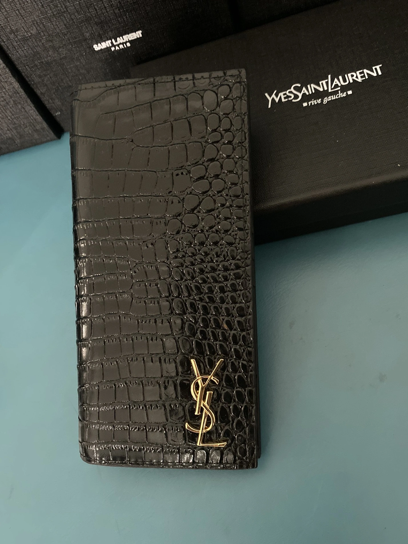 Yves Saint Laurent YSL Man Wallets In Gold Reliable 1769