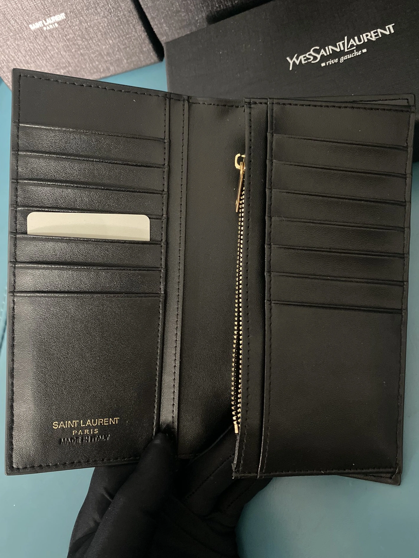 Yves Saint Laurent YSL Man Wallets In Gold Reliable 1769