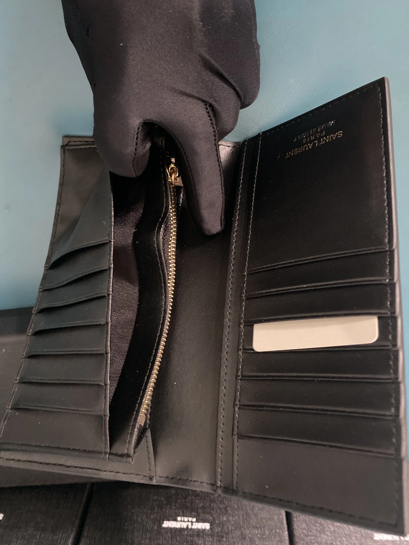 Yves Saint Laurent YSL Man Wallets In Gold Reliable 1769