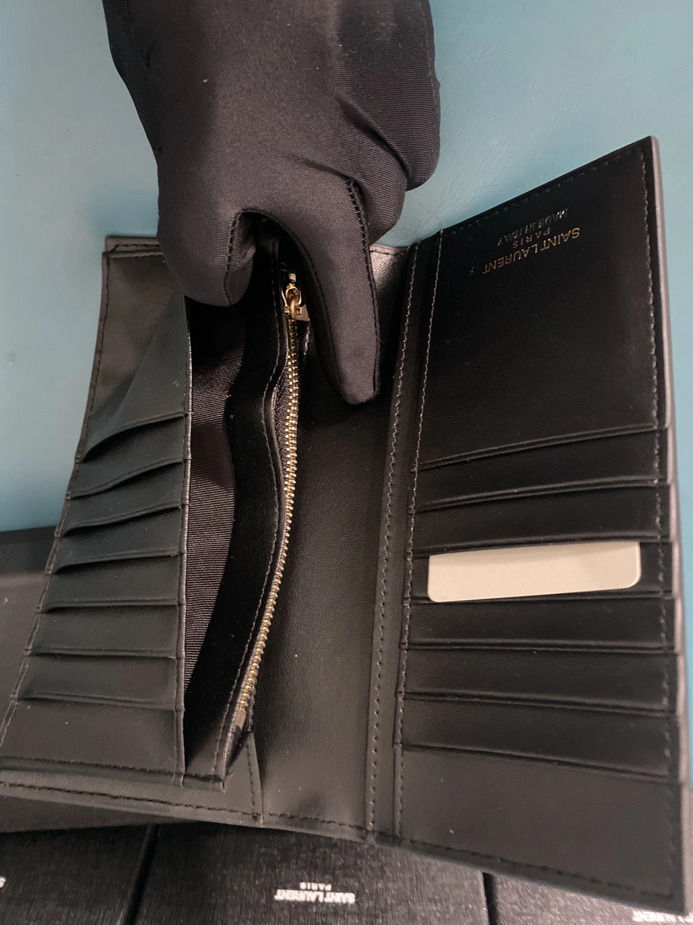 Yves Saint Laurent YSL Man Wallets In Silver Affordable 8120