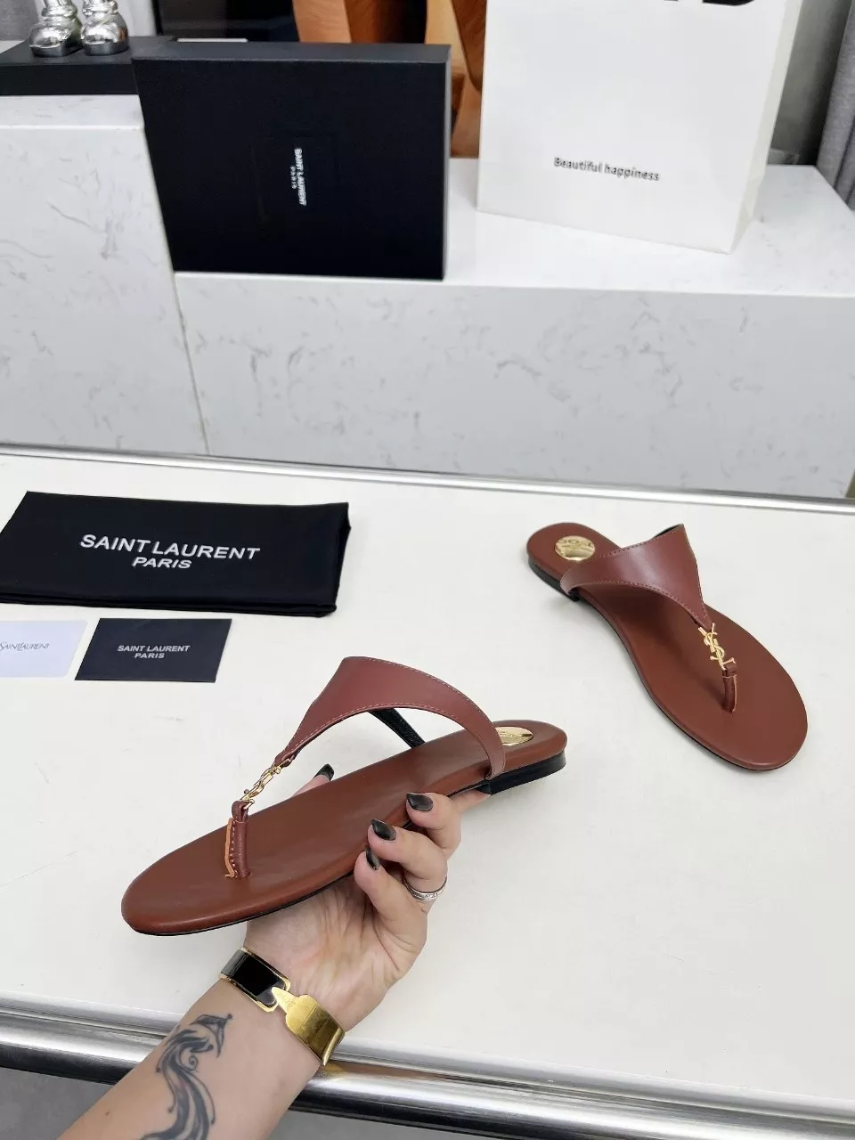 Yves Saint Laurent YSL Slippers For Women Minimalist 1581