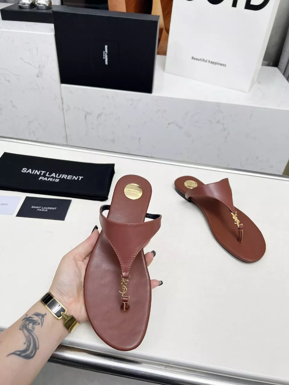 Yves Saint Laurent YSL Slippers For Women Minimalist 1581