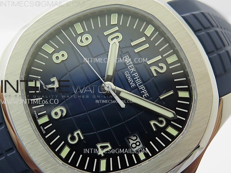 Aquanaut Jumbo 5168G-001 SS PPF 1:1 Best Edition Blue Dial on Blue Rubber Strap Super Clone 26-330 V2