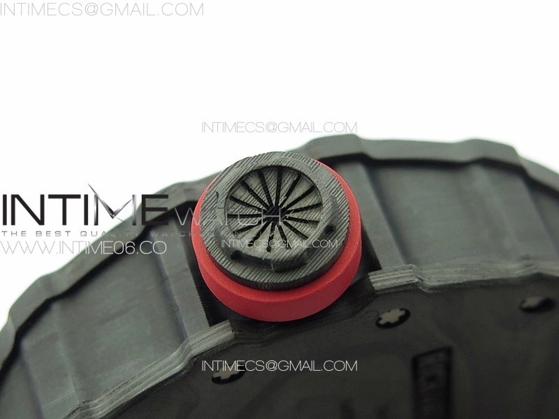 RM035-01 Forged Carbon Case KUF Best Edition Red Crown on Red Rubber Strap MIYOTA8215
