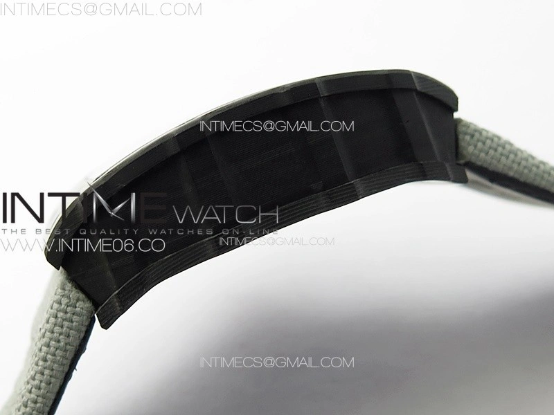 RM035-02 Forged Carbon Case KUF Best Edition Red Crown on Gray Nylon Strap MIYOTA8215