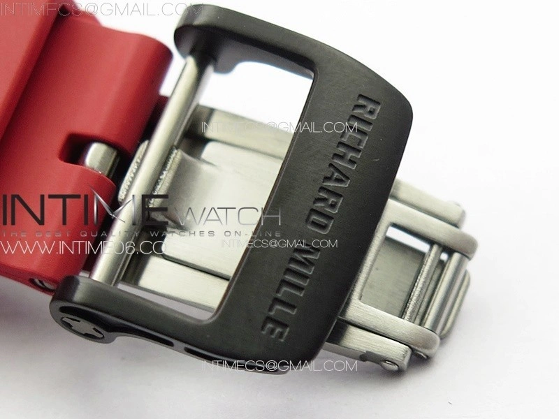 RM035-02 Forged Carbon Case KUF Best Edition Red Crown on Red Rubber Strap MIYOTA8215
