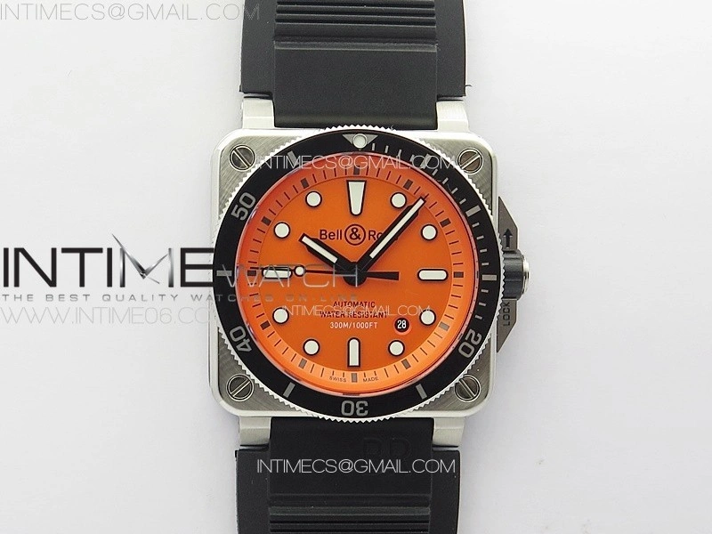 BR 03-92 Diver SS B12 1:1 Best Edition Orange Dial on Black Nylon Strap MIYOTA 9015