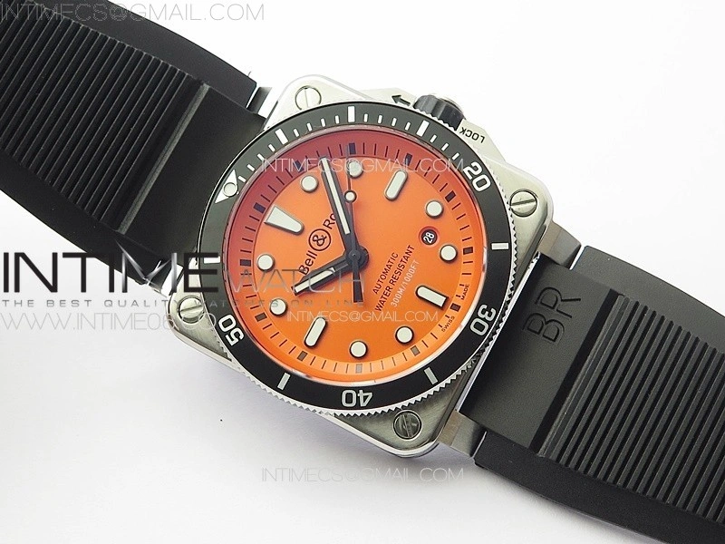BR 03-92 Diver SS B12 1:1 Best Edition Orange Dial on Black Nylon Strap MIYOTA 9015