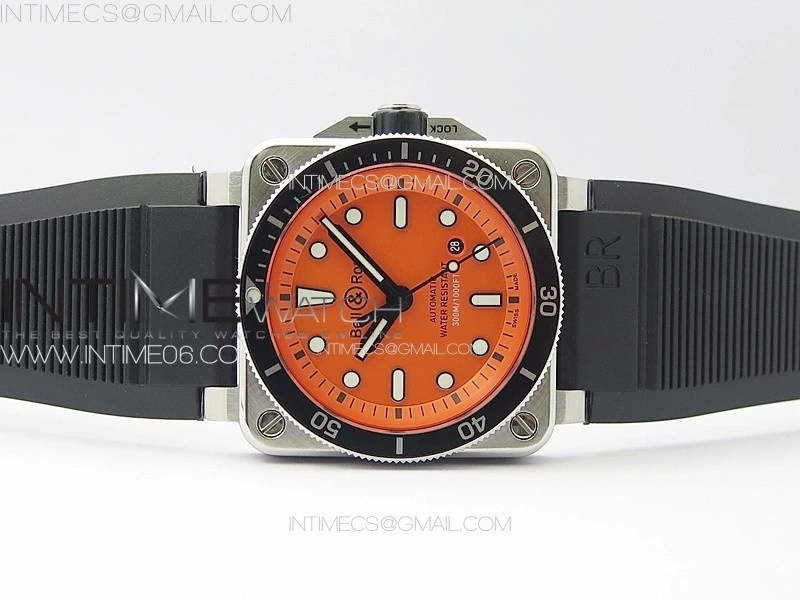 BR 03-92 Diver SS B12 1:1 Best Edition Orange Dial on Black Nylon Strap MIYOTA 9015