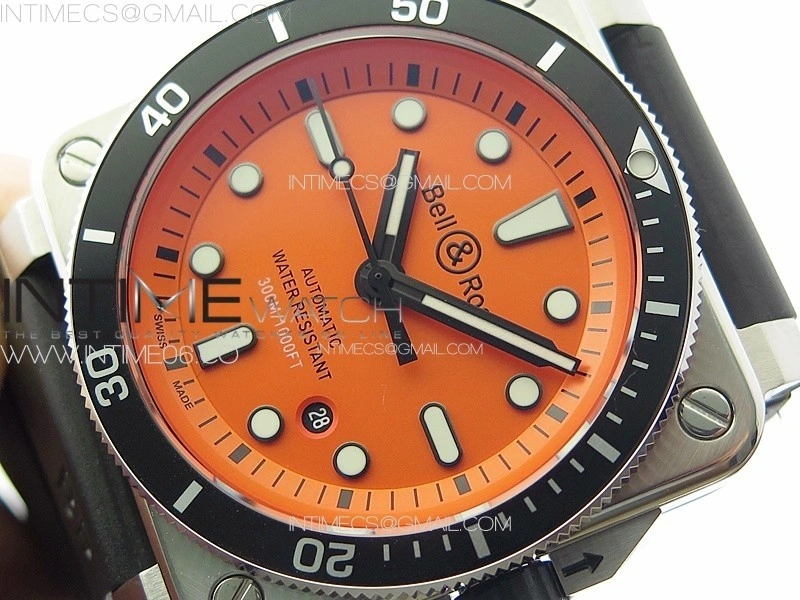 BR 03-92 Diver SS B12 1:1 Best Edition Orange Dial on Black Nylon Strap MIYOTA 9015