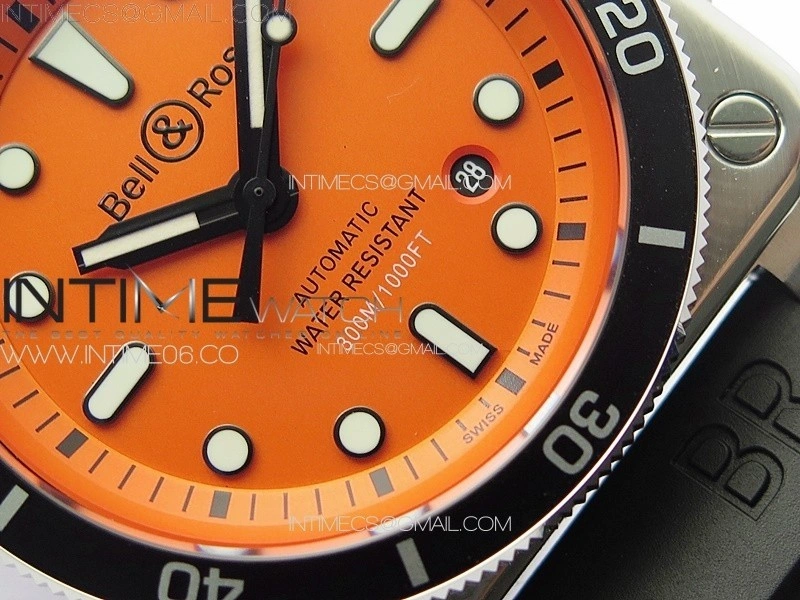 BR 03-92 Diver SS B12 1:1 Best Edition Orange Dial on Black Nylon Strap MIYOTA 9015