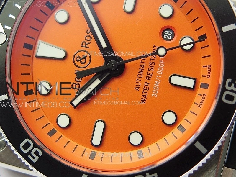 BR 03-92 Diver SS B12 1:1 Best Edition Orange Dial on Black Nylon Strap MIYOTA 9015