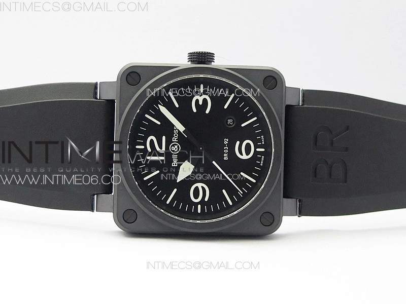 BR 03-92 Real Ceramic 1:1 Best Edition Black Dial on Black Rubber Strap MIYOTA 9015