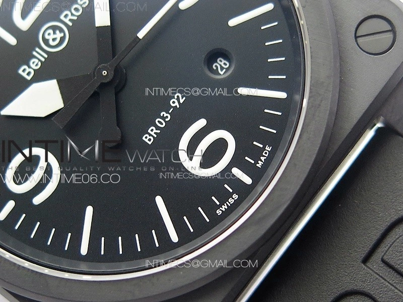 BR 03-92 Real Ceramic 1:1 Best Edition Black Dial on Black Rubber Strap MIYOTA 9015