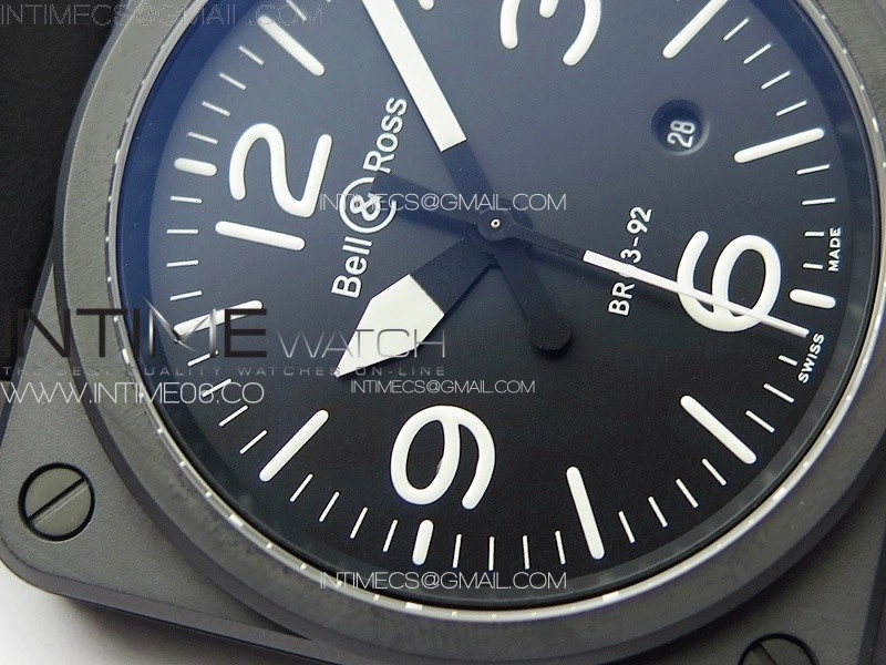 BR 03-92 Real Ceramic 1:1 Best Edition Black Dial on Black Rubber Strap MIYOTA 9015