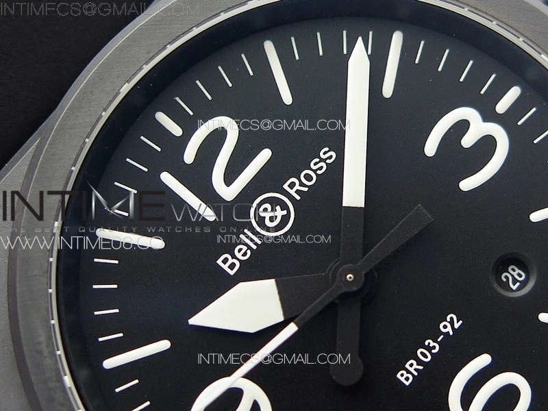 BR 03-92 Real Ceramic 1:1 Best Edition Black Dial on Black Rubber Strap MIYOTA 9015