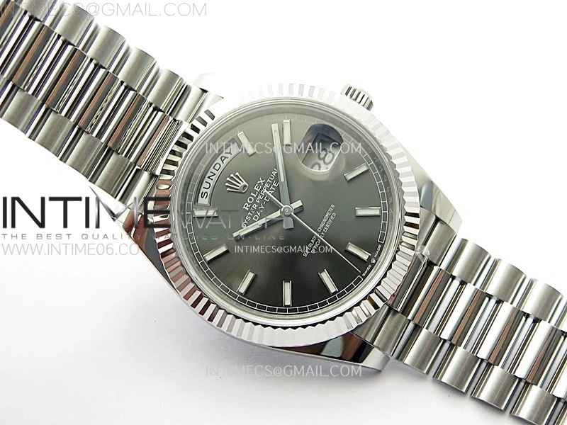 Day Date 228236 40mm 904L SS 1:1 AR+F Best Edition Rhodium Dial Sticks Markers on SS President Bracelet SA3255