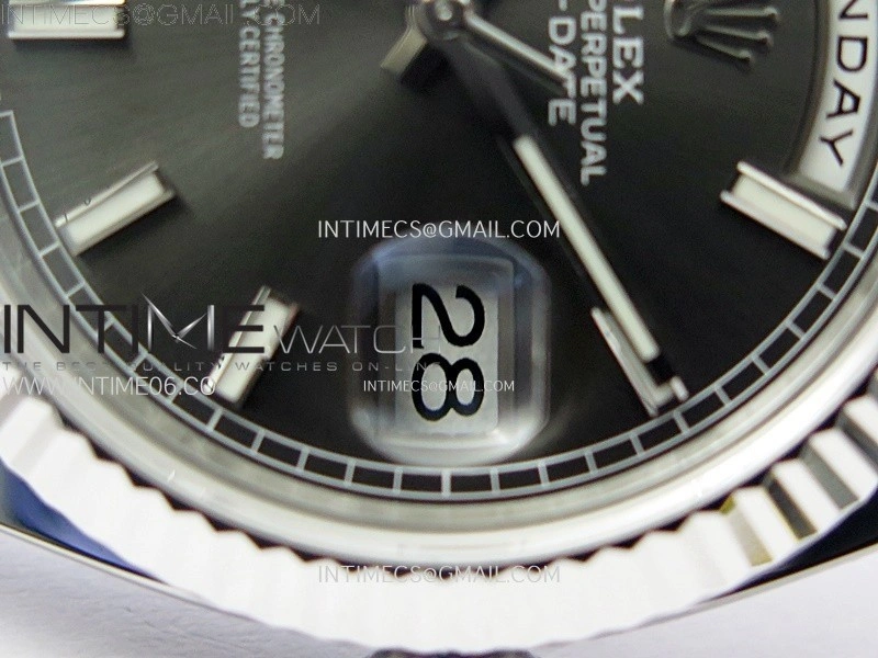 Day Date 228236 40mm 904L SS 1:1 AR+F Best Edition Rhodium Dial Sticks Markers on SS President Bracelet SA3255
