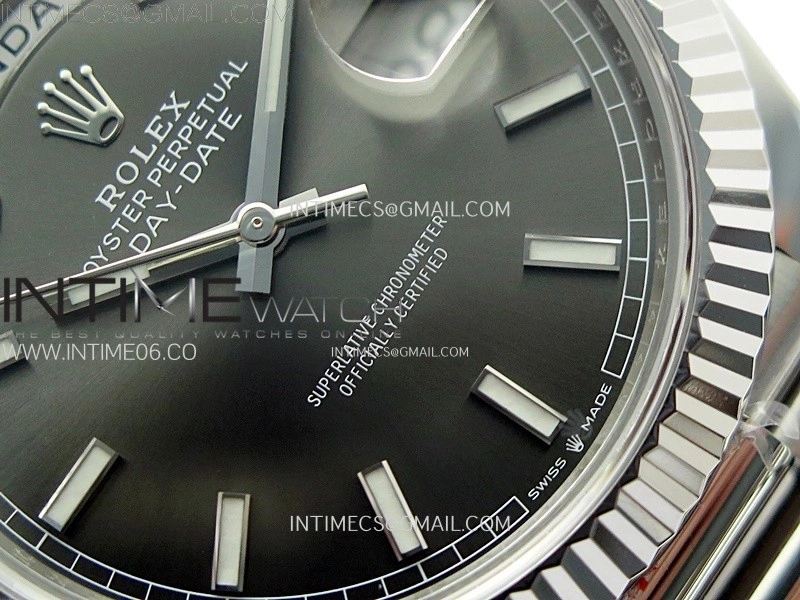 Day Date 228236 40mm 904L SS 1:1 AR+F Best Edition Rhodium Dial Sticks Markers on SS President Bracelet SA3255