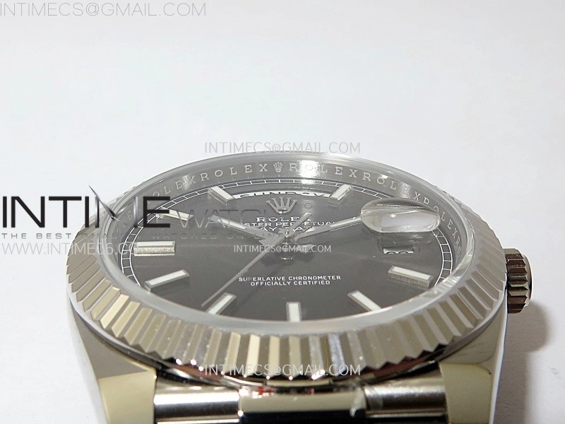 Day Date 228236 40mm 904L SS 1:1 AR+F Best Edition Rhodium Dial Sticks Markers on SS President Bracelet SA3255