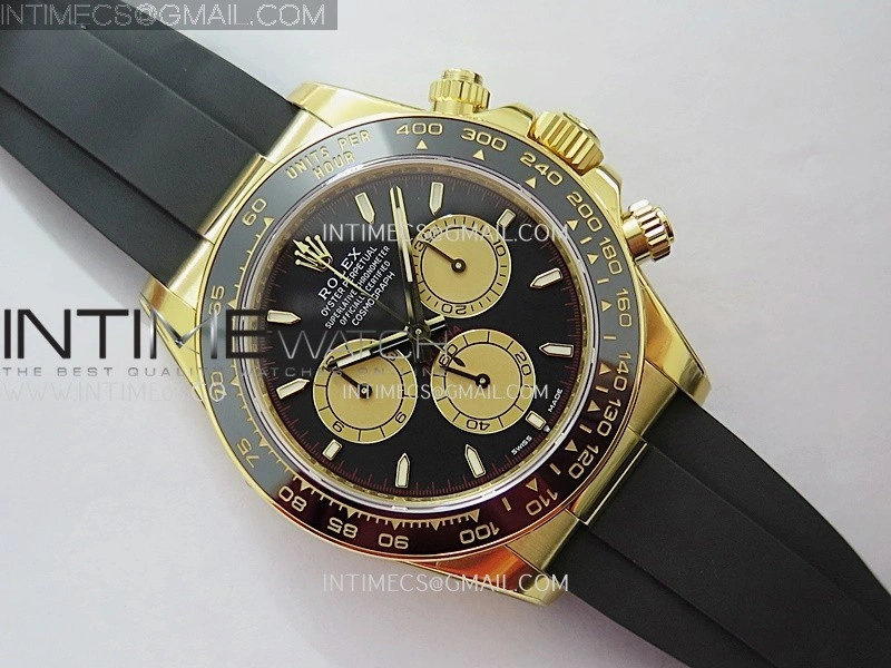 Daytona 126518 Gain Weight VSF 1:1 Best Edition Black Dial Gold Subdial Stick Marker on Oysterflex Strap DD4131