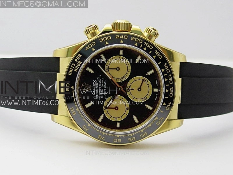 Daytona 126518 Gain Weight VSF 1:1 Best Edition Black Dial Gold Subdial Stick Marker on Oysterflex Strap DD4131
