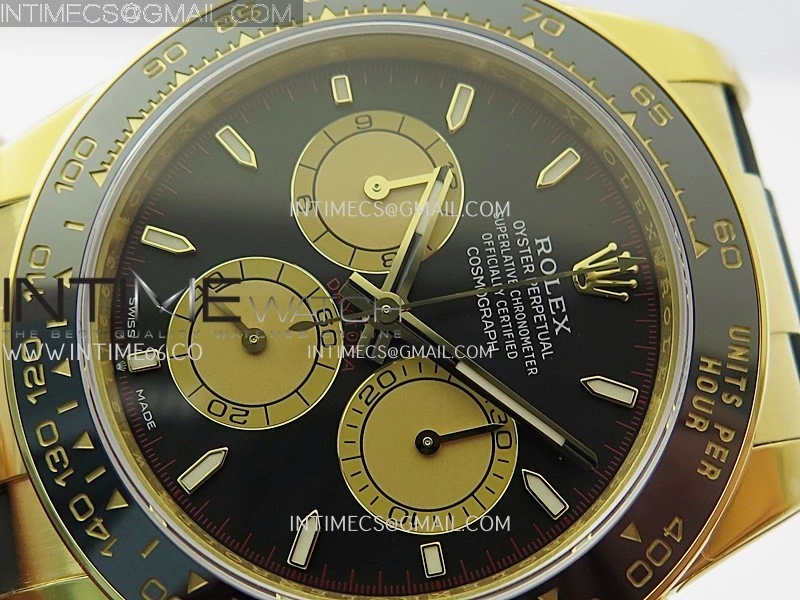 Daytona 126518 Gain Weight VSF 1:1 Best Edition Black Dial Gold Subdial Stick Marker on Oysterflex Strap DD4131