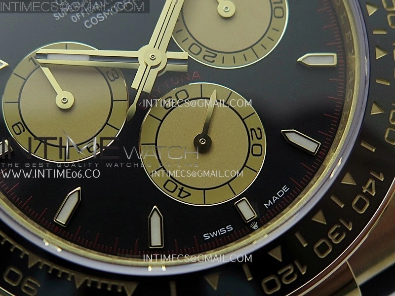Daytona 126518 Gain Weight VSF 1:1 Best Edition Black Dial Gold Subdial Stick Marker on Oysterflex Strap DD4131