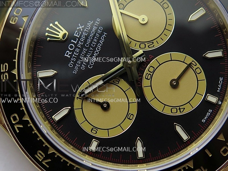 Daytona 126518 Gain Weight VSF 1:1 Best Edition Black Dial Gold Subdial Stick Marker on Oysterflex Strap DD4131