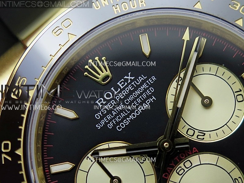 Daytona 126518 904L YG GMF 1:1 Best Edition Black Dial Gold Subdial Stick Marker on Oysterflex Strap SH4131