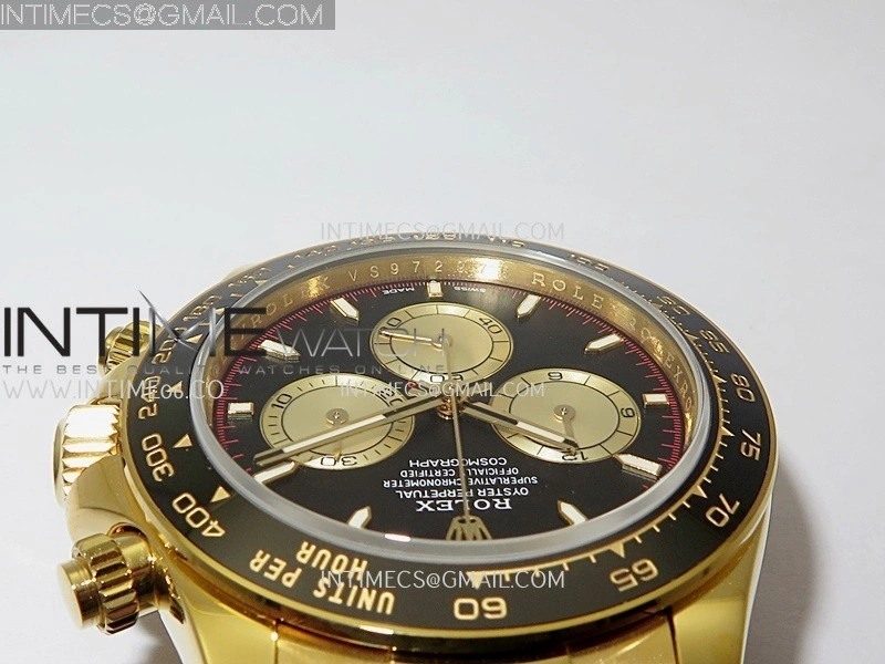 Daytona 126518 904L YG GMF 1:1 Best Edition Black Dial Gold Subdial Stick Marker on Oysterflex Strap SH4131