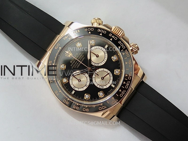 Daytona 126515 Gain Weight ARF 1:1 Best Edition Black Dial RG Subdial Diamond Marker On Oysterflex Strap DD4131